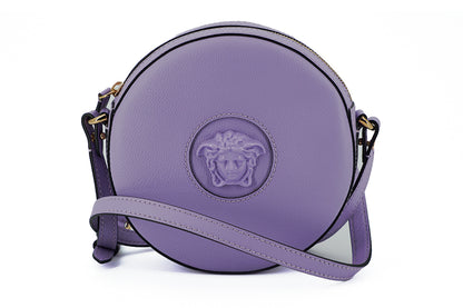 Versace Elegant Purple Round Shoulder Bag - MARANOS