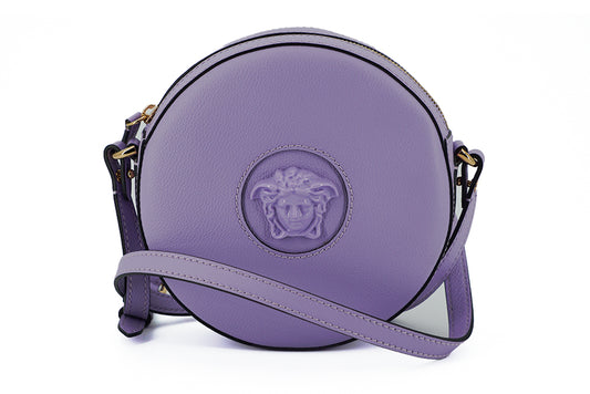 Versace Elegant Purple Round Shoulder Bag - MARANOS