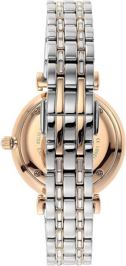 Emporio Armani Elegant Two-Tone Crystal Pave Horloge