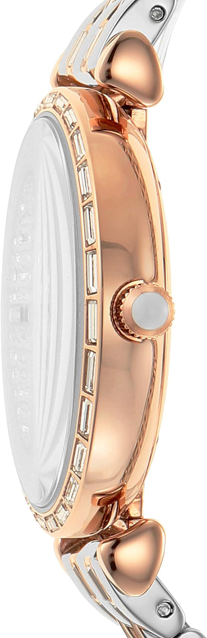 Emporio Armani Elegant Two-Tone Crystal Pave Horloge