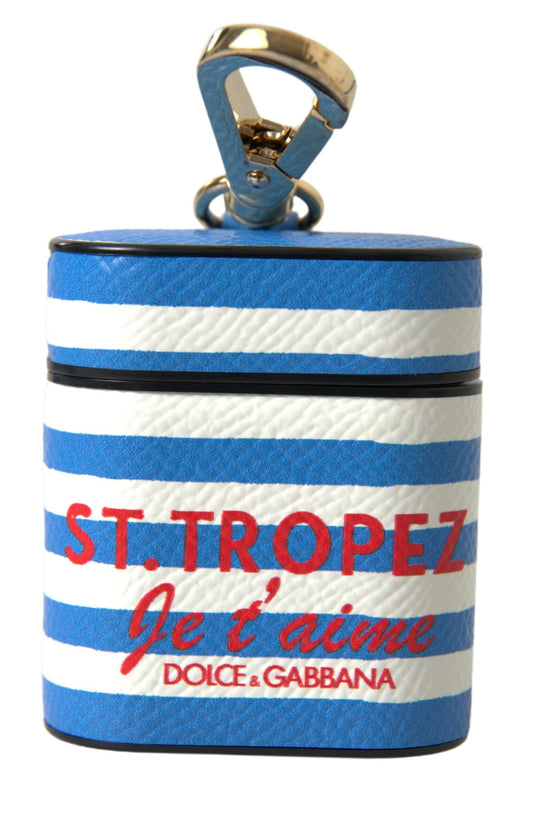 Dolce & Gabbana Chic Striped Leather Airpods Case Dolce & Gabbana