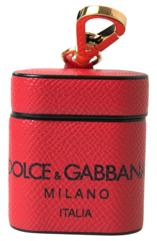 Dolce & Gabbana elegante AirPods-hoes van leer in zwart en rood Dolce & Gabbana