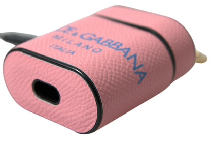 Dolce & Gabbana stijlvolle AirPods-hoes van kalfsleer in roze Dolce & Gabbana