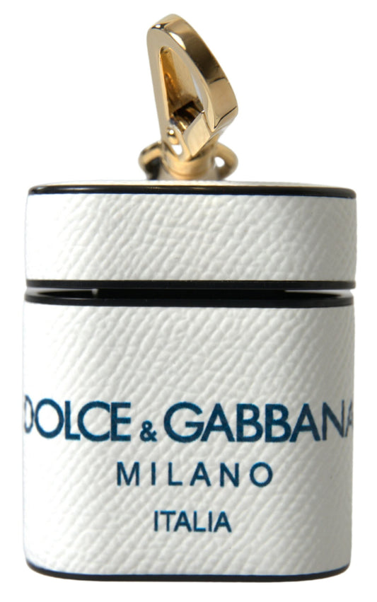 Dolce & Gabbana elegante AirPods-hoes van leer in wit en blauw Dolce & Gabbana