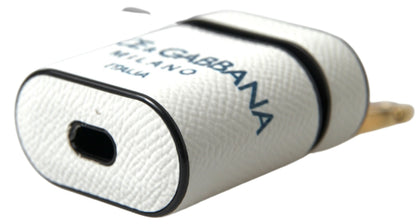 Dolce & Gabbana elegante AirPods-hoes van leer in wit en blauw Dolce & Gabbana