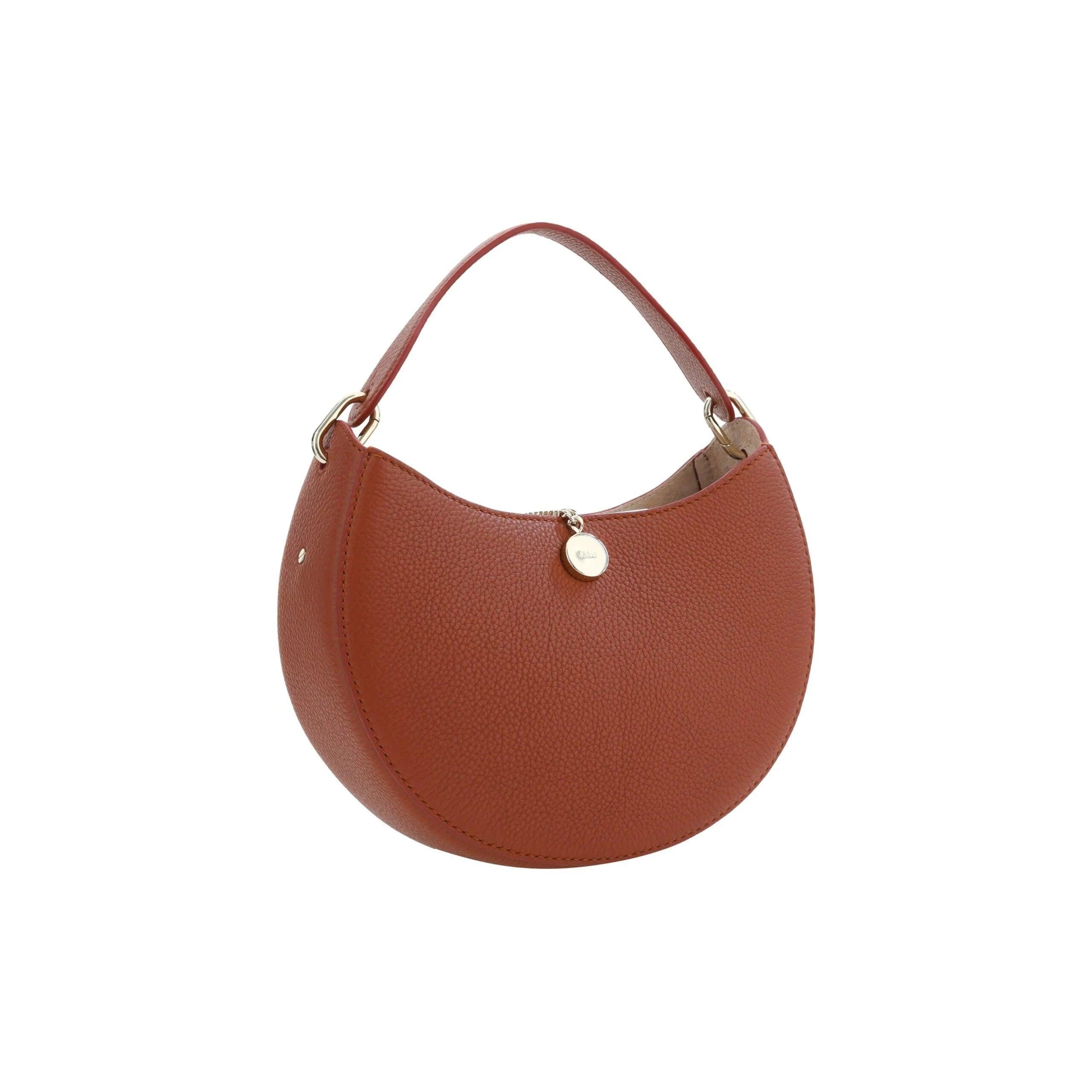 Chloé Sepia Bruin kleine Arlène Leren Schoudertas - MARANOS