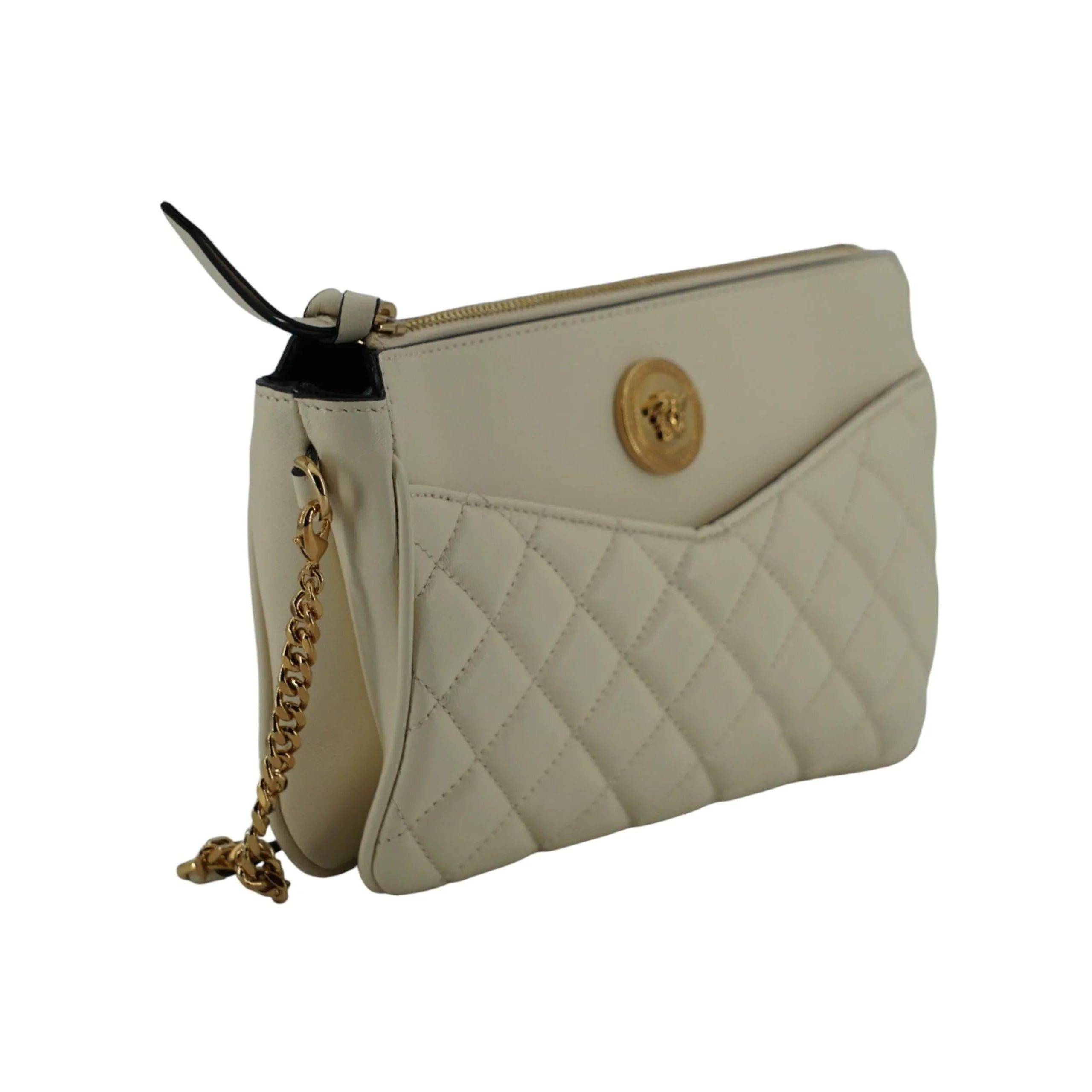 Versace Elegant Wit Leren crossbody Etui - MARANOS