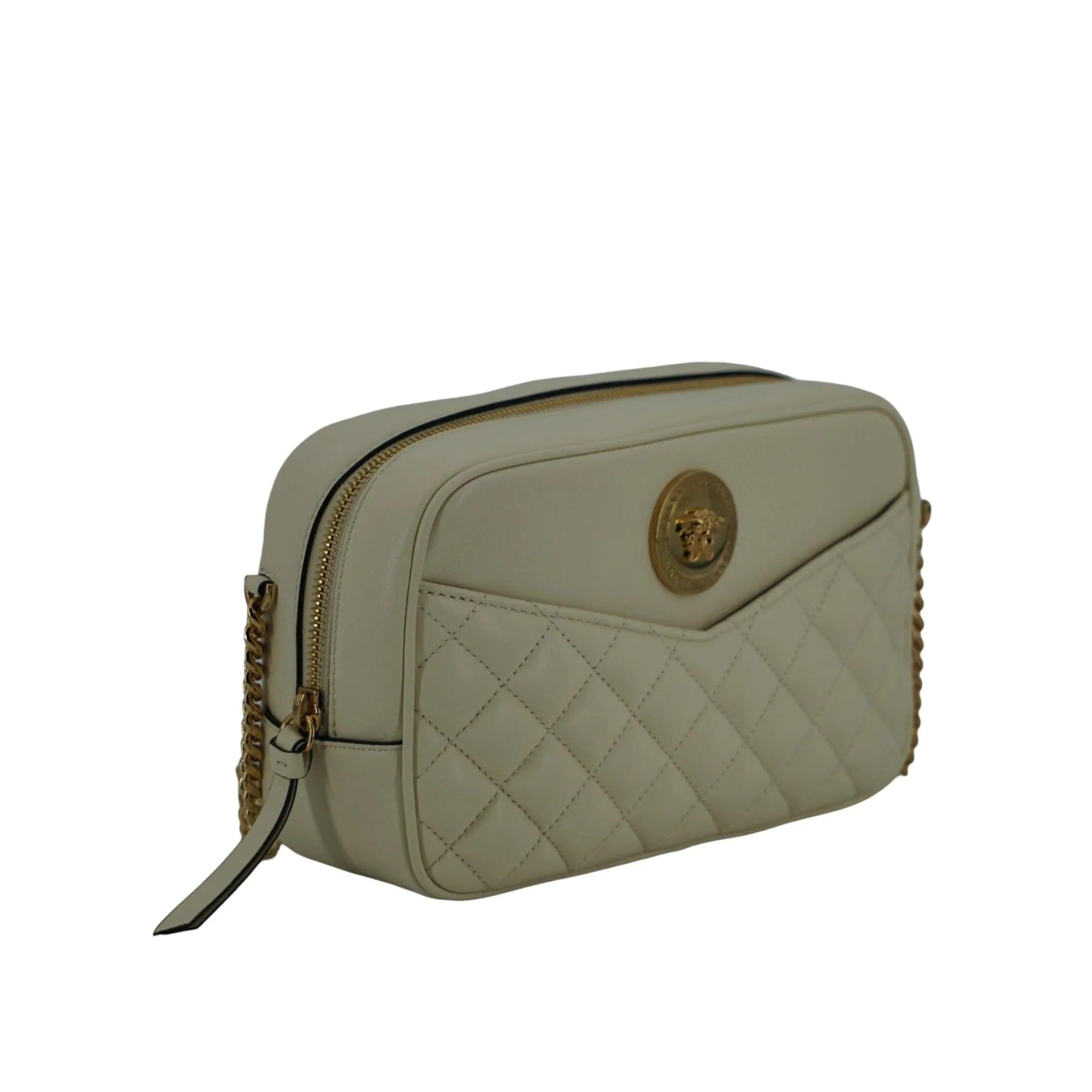 Versace Elegant Wit Leren Camera Schoudertas - MARANOS