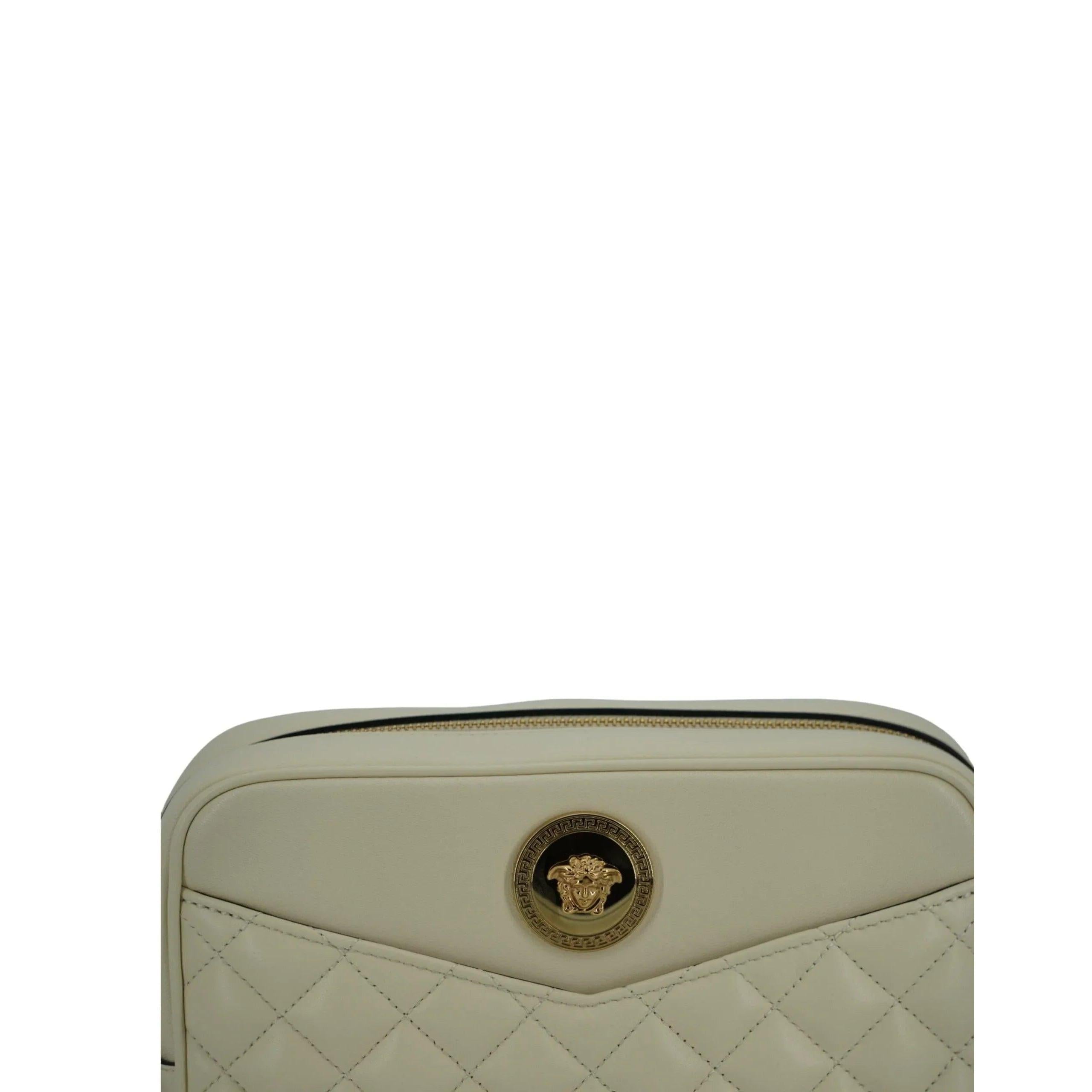 Versace Elegant Wit Leren Camera Schoudertas - MARANOS