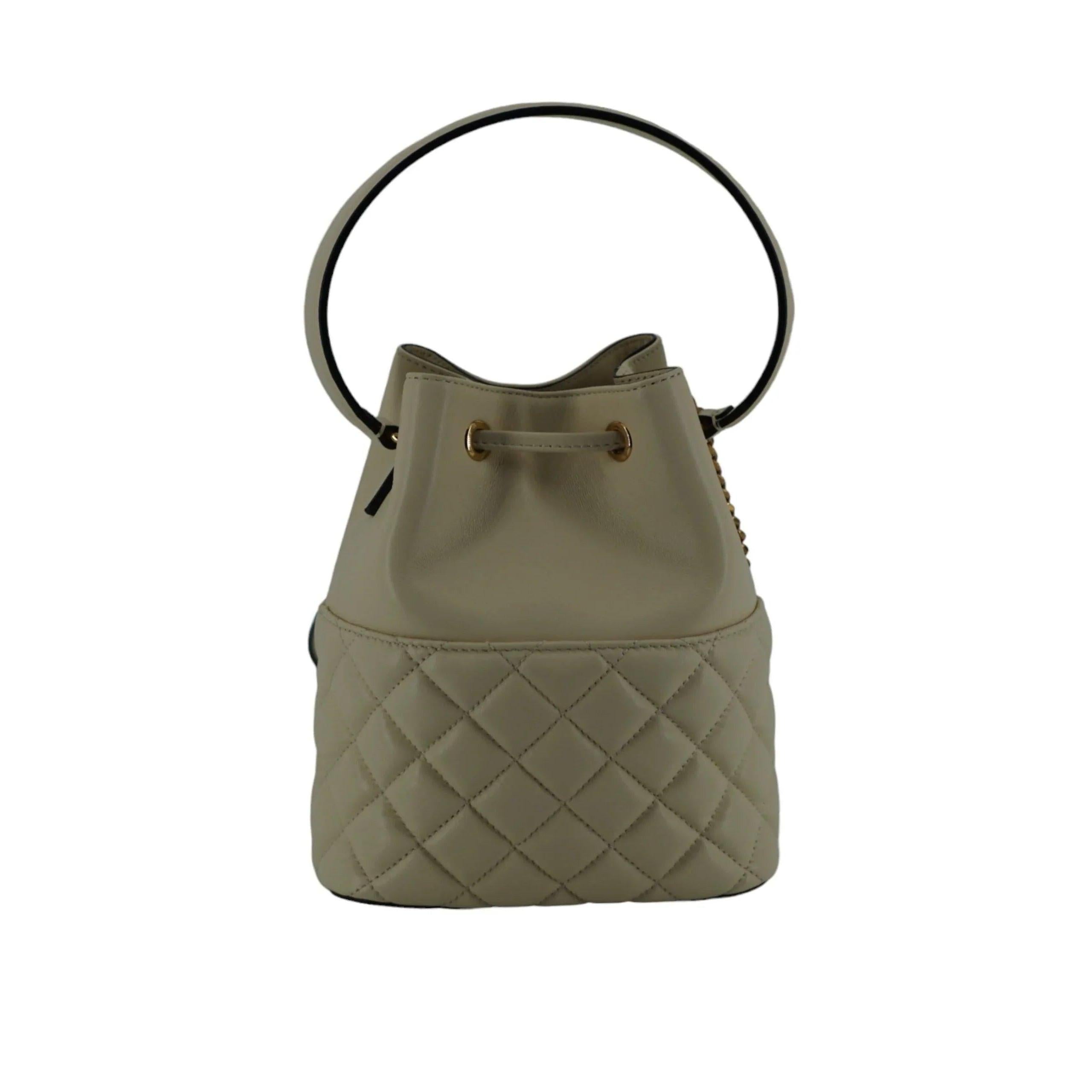 Versace Elegant kleine Wit Leren Bucket Schoudertas - MARANOS