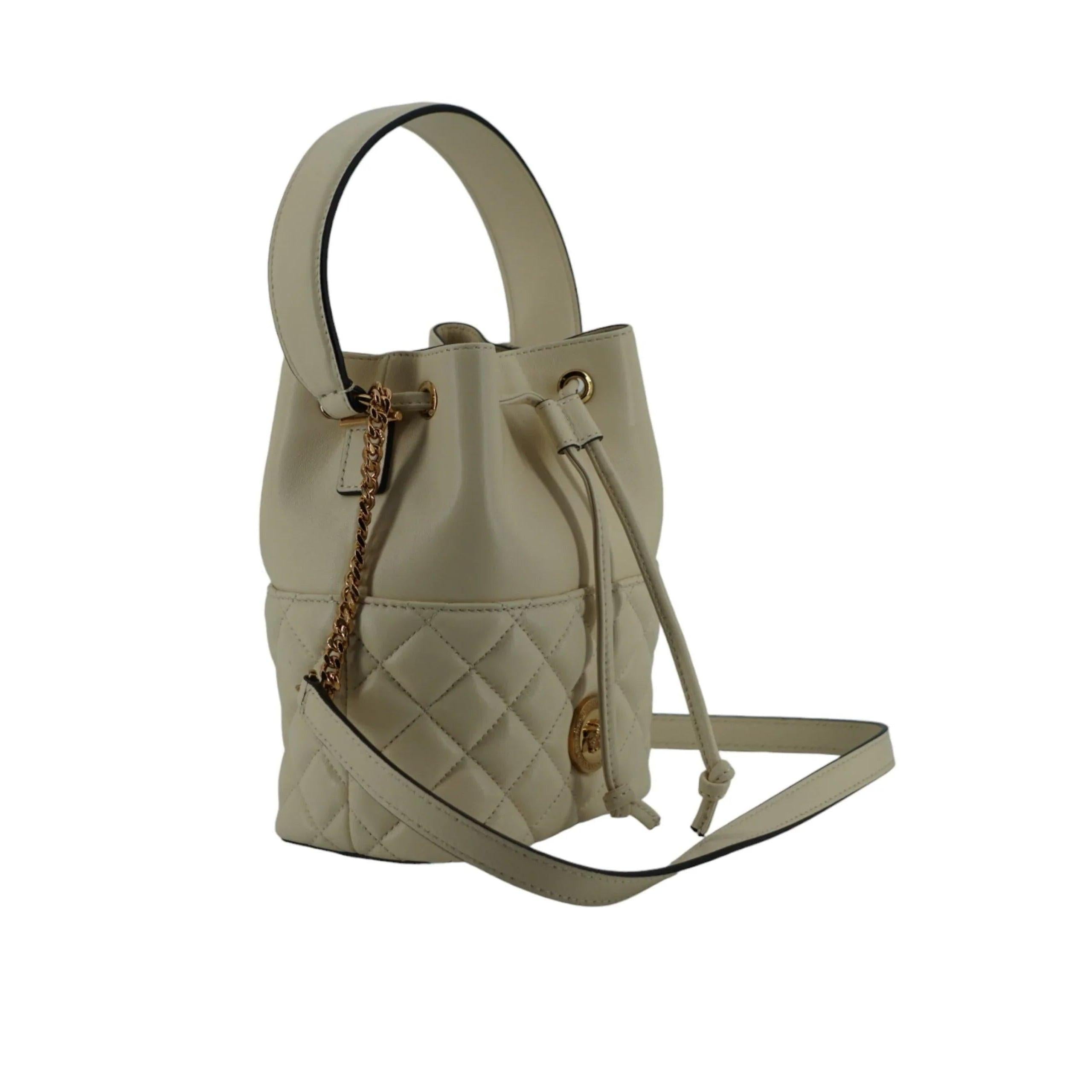 Versace Elegant kleine Wit Leren Bucket Schoudertas - MARANOS