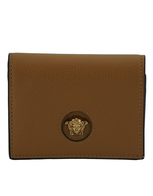 Versace Elegant Leren Portemonnee in Bruin Versace