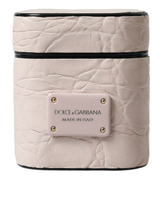 Dolce &amp; Gabbana elegante AirPods-Hülle aus hellrosa Leder