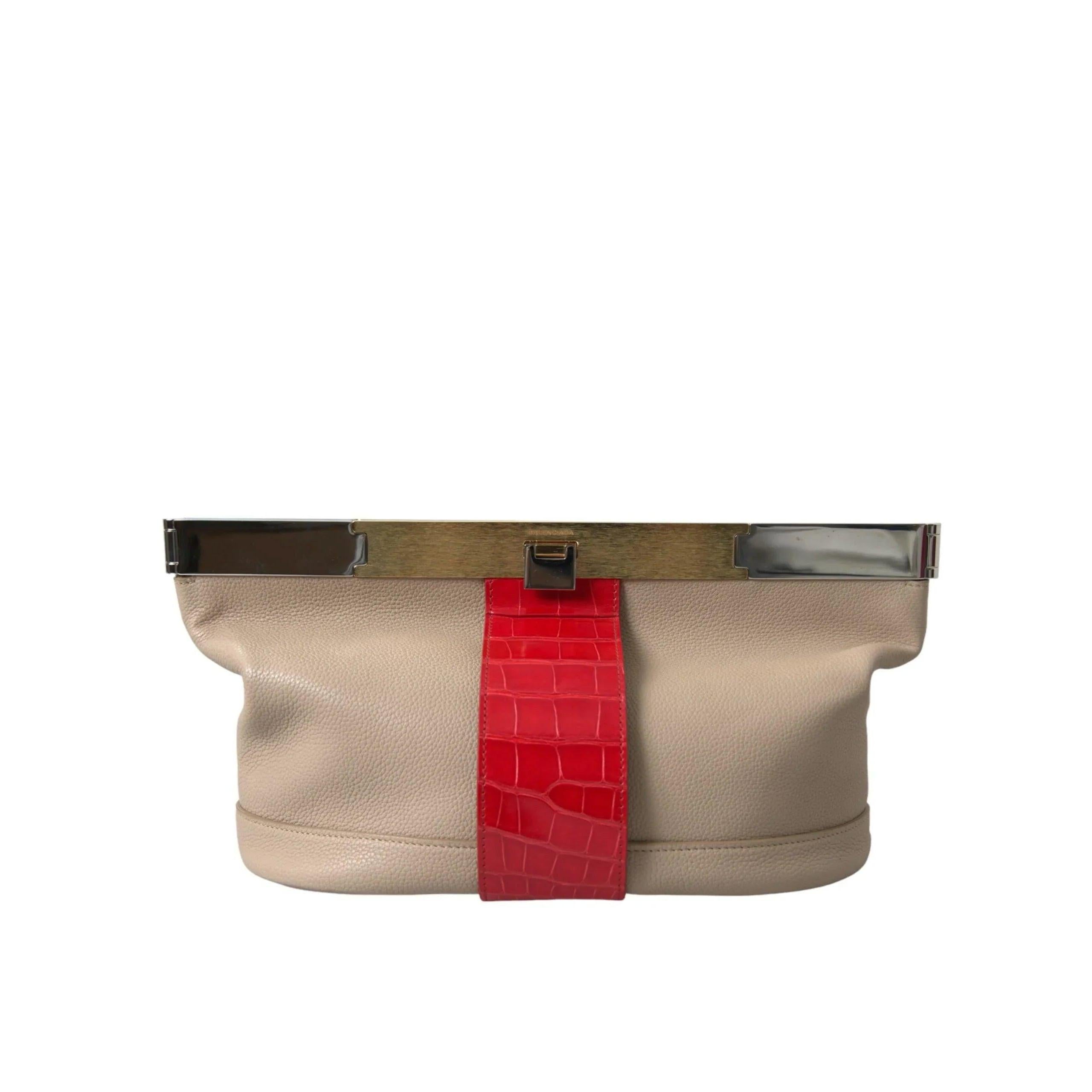 Balenciaga Two Tone Exotische Leren Clutch - MARANOS