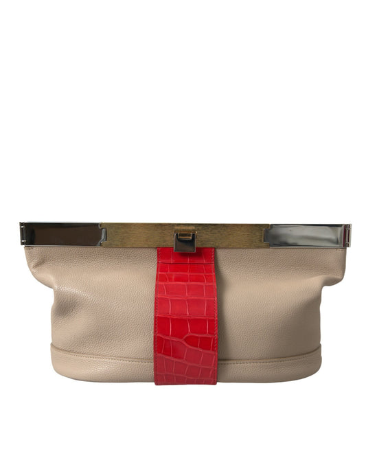 Balenciaga Two Tone Exotische Leren Clutch Balenciaga