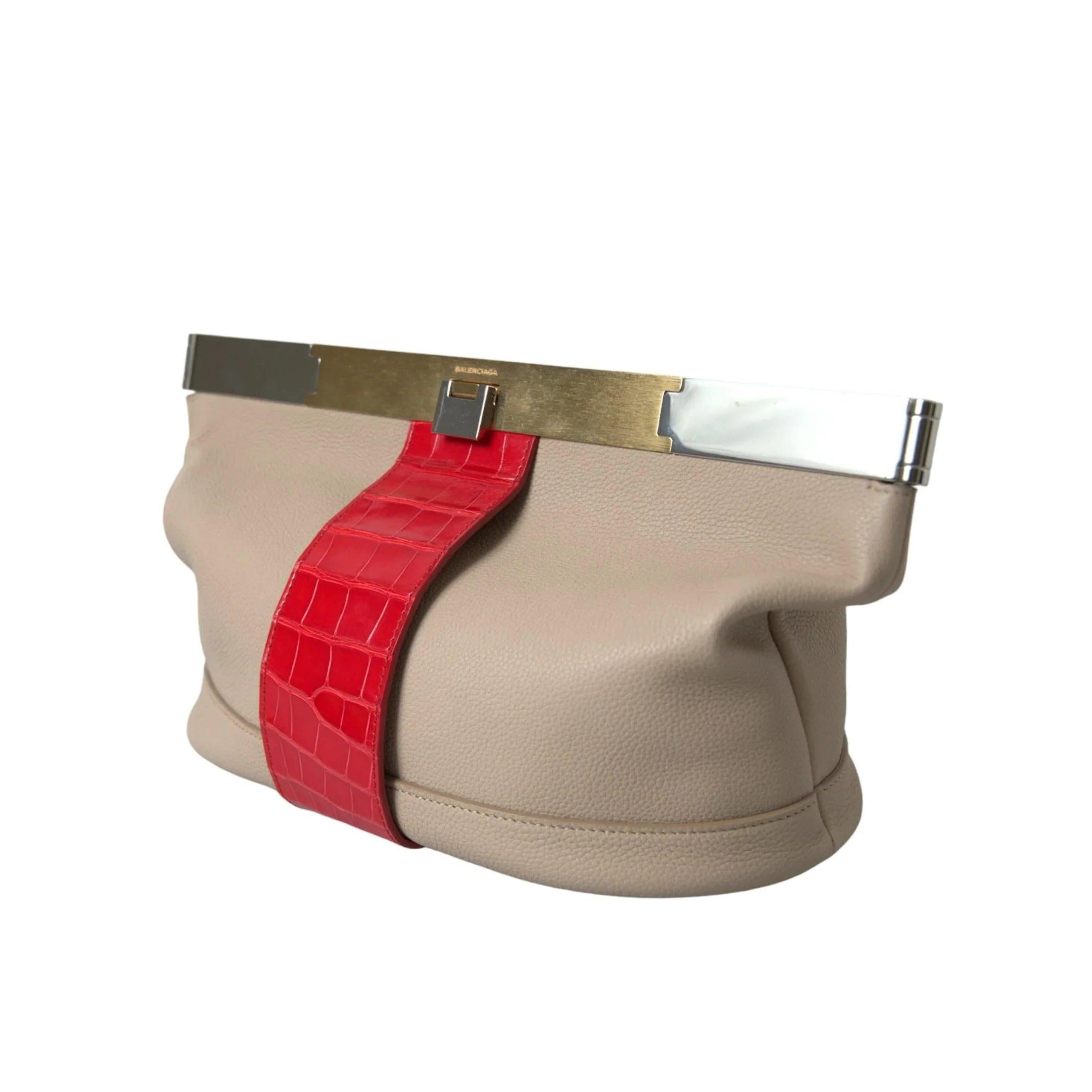 Balenciaga Two Tone Exotische Leren Clutch - MARANOS