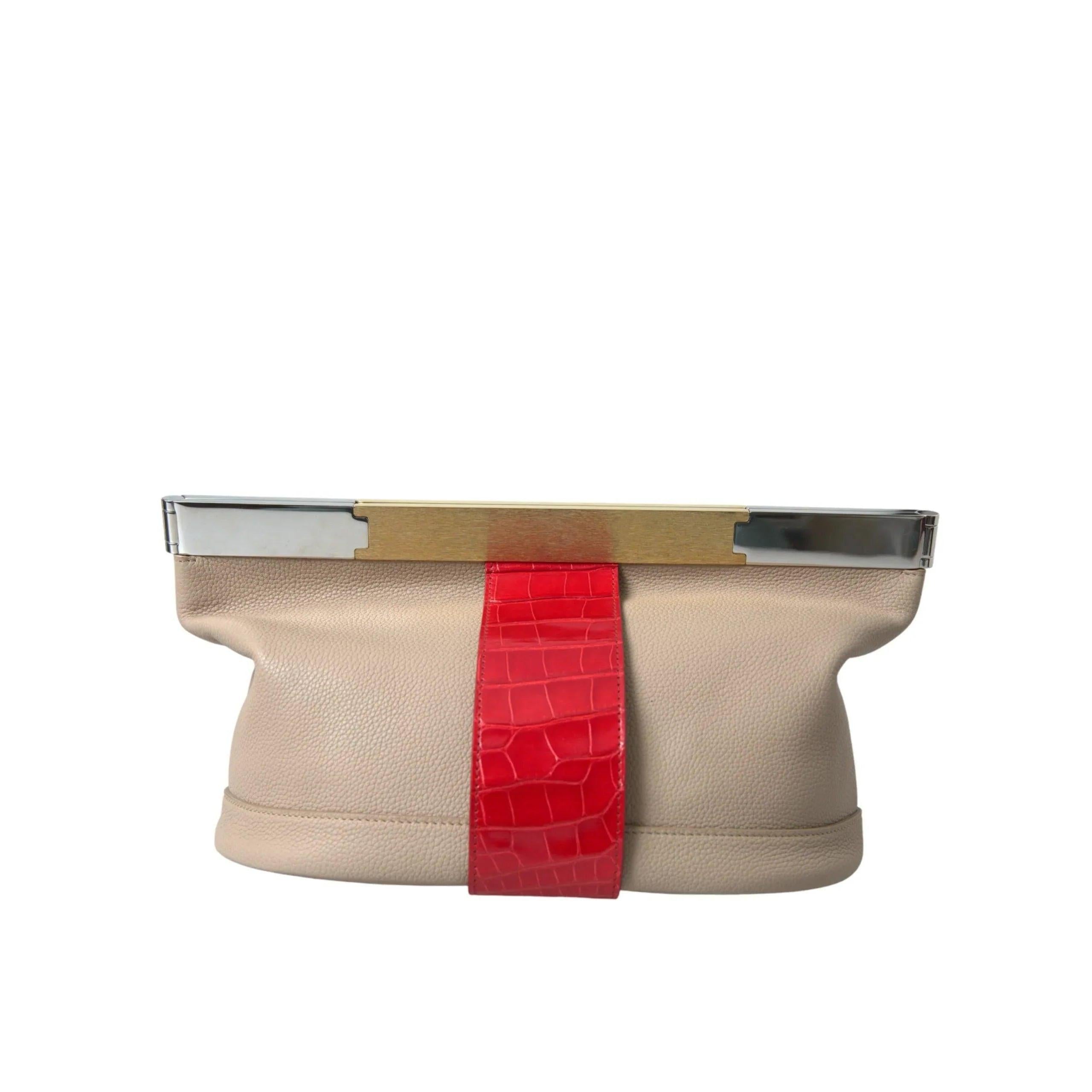 Balenciaga Two Tone Exotische Leren Clutch - MARANOS