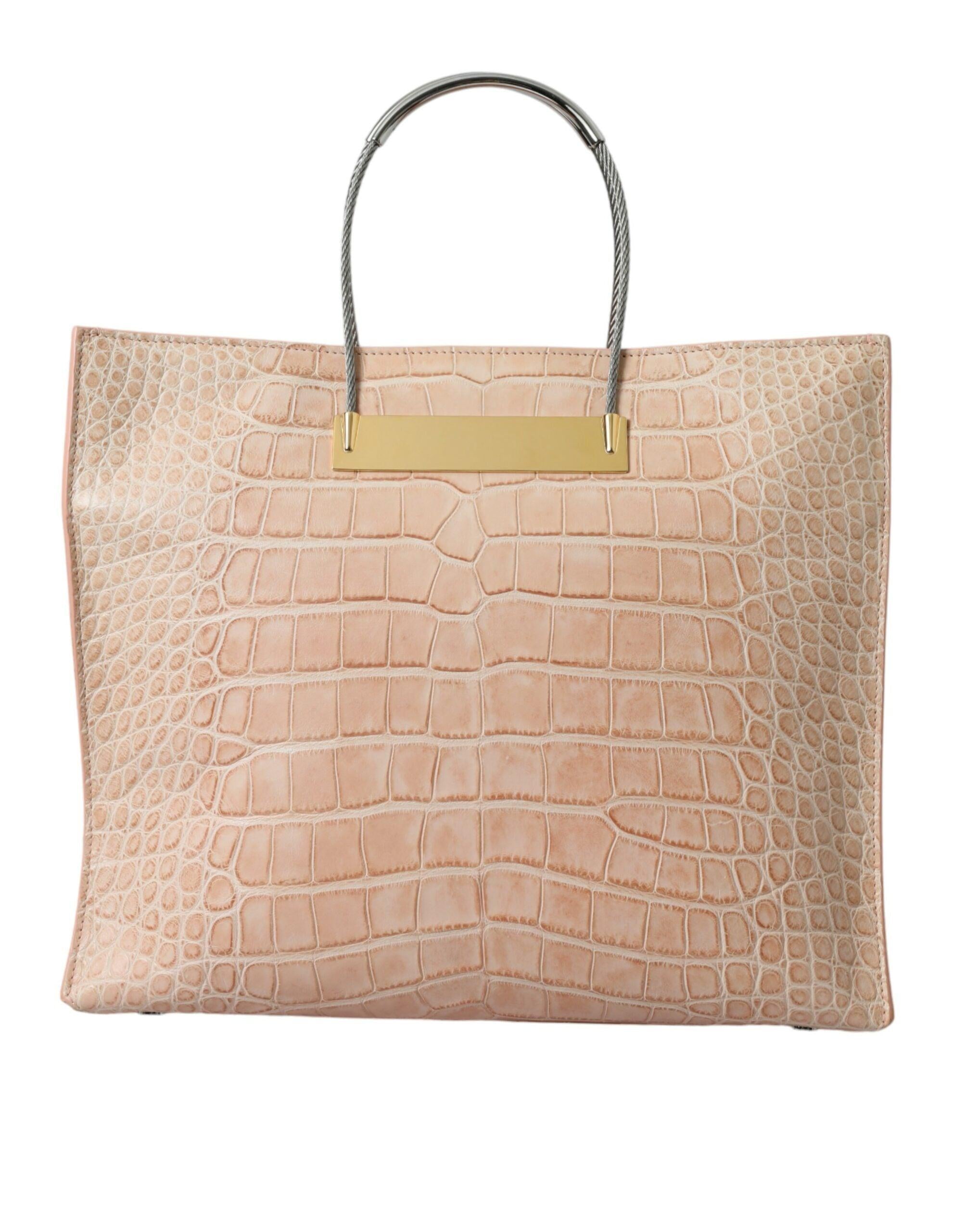 Balenciaga Alligator Leather Chic Pink Tote Bag - MARANOS