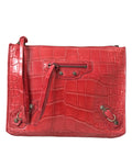 Balenciaga Exotic rode alligatorleren clutch - MARANOS