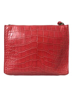 Balenciaga Exotic rode alligatorleren clutch - MARANOS