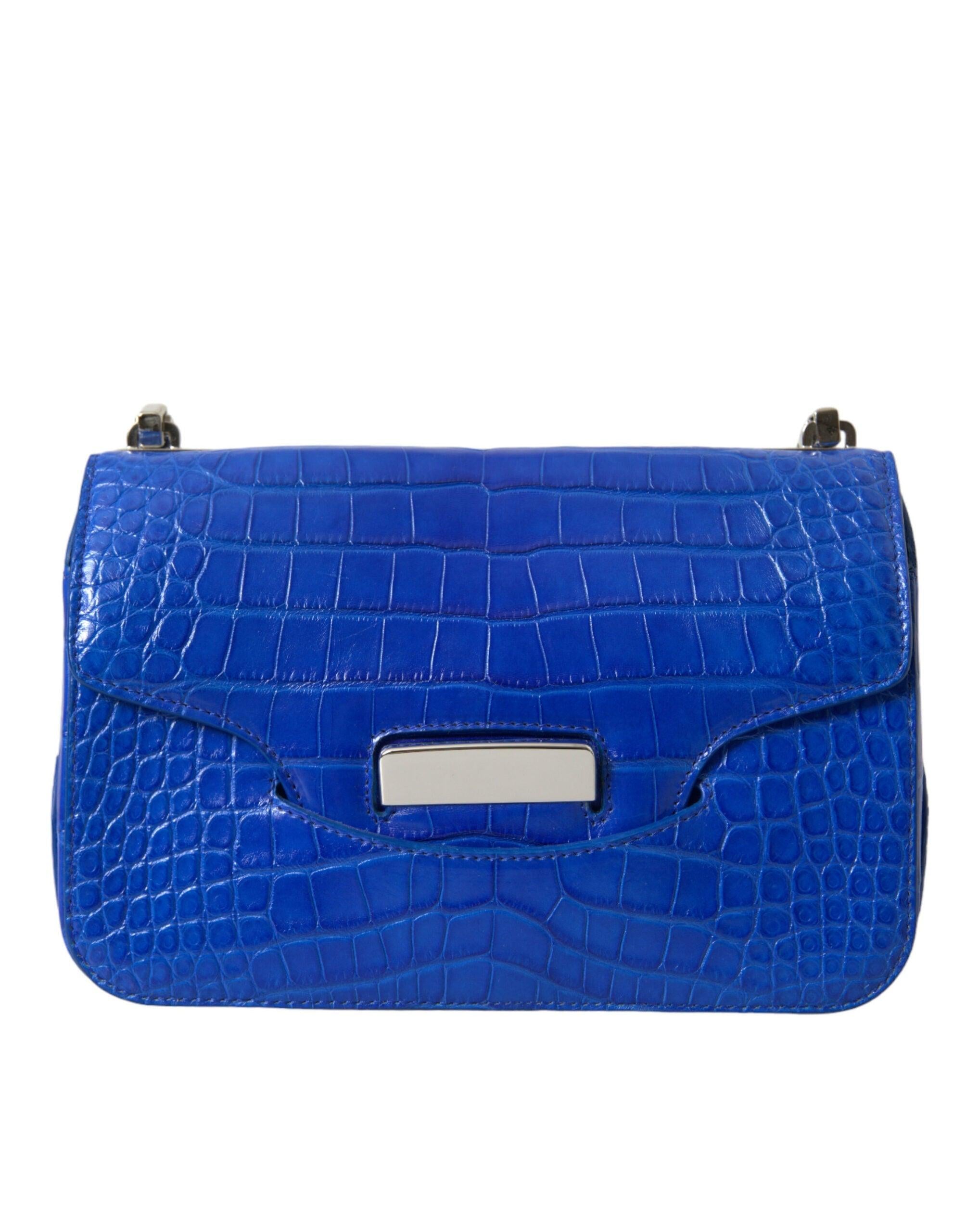 Balenciaga mini schoudertas van alligatorleer in elegant blauw - MARANOS