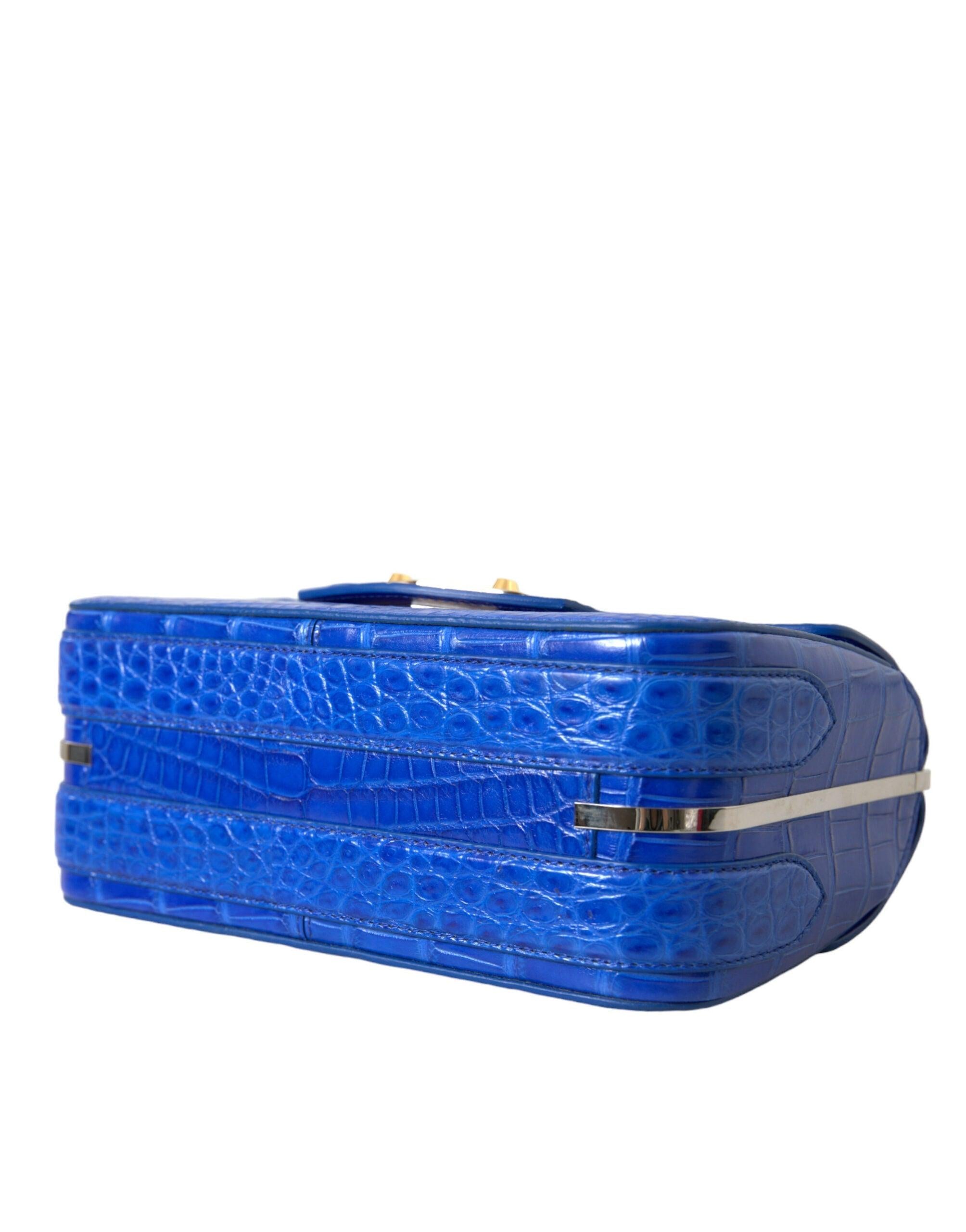 Balenciaga mini schoudertas van alligatorleer in elegant blauw - MARANOS