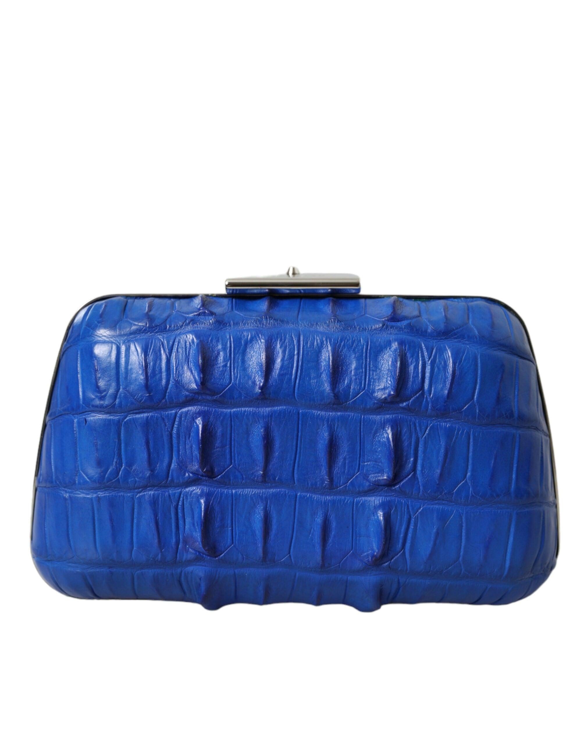 Balenciaga electric blue krokodillenleren clutch - MARANOS