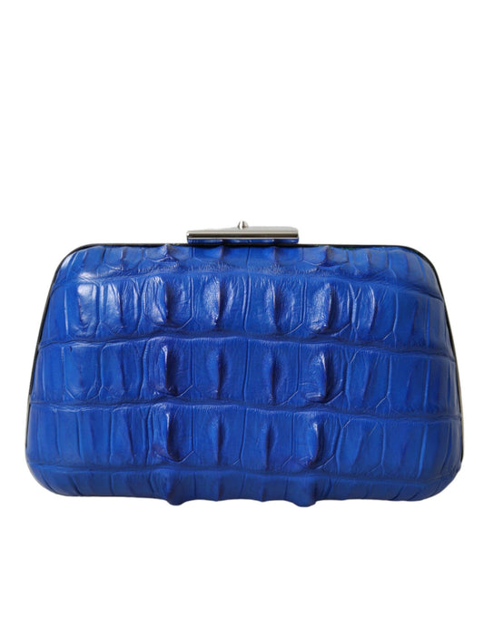Balenciaga electric blue krokodillenleren clutch - MARANOS