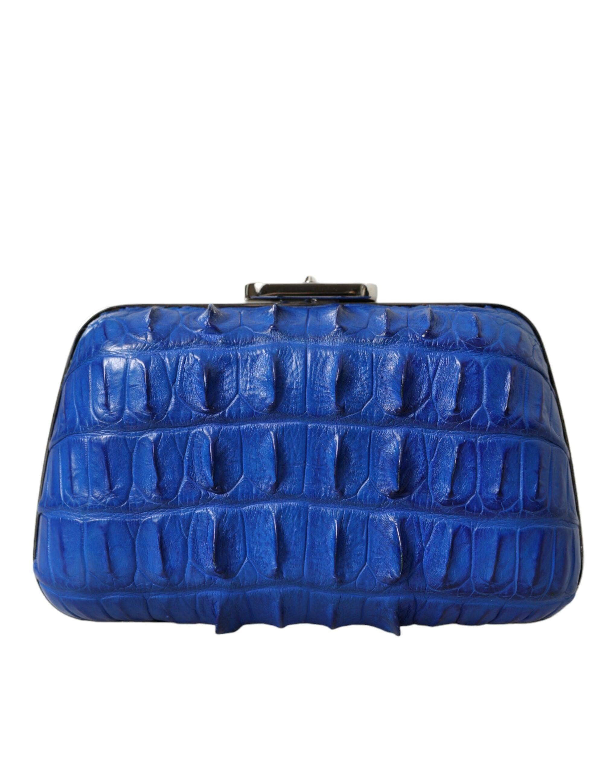 Balenciaga electric blue krokodillenleren clutch - MARANOS