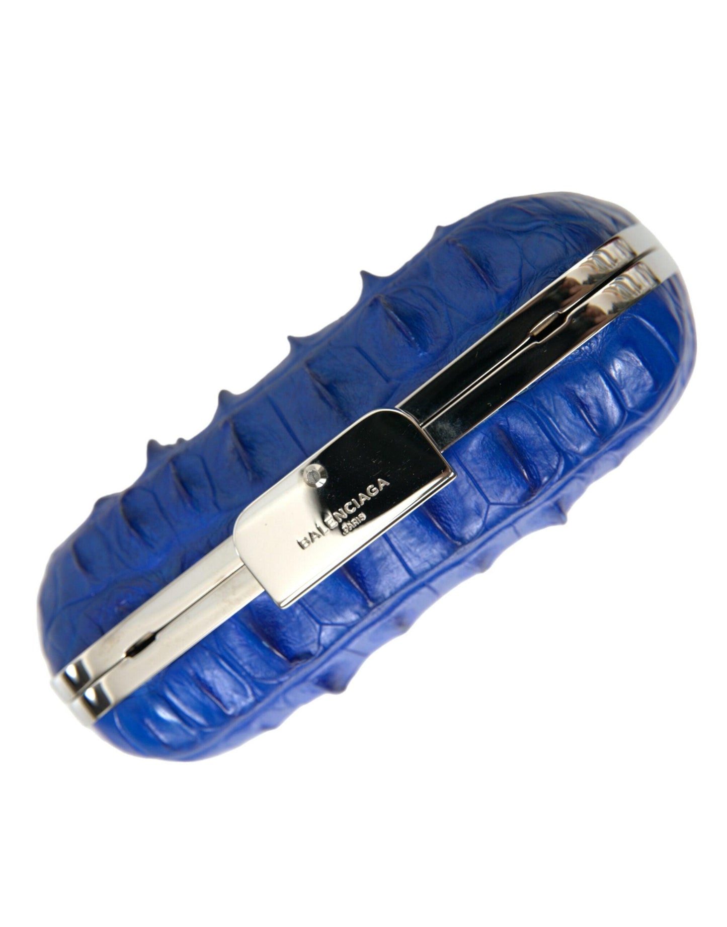 Balenciaga electric blue krokodillenleren clutch - MARANOS