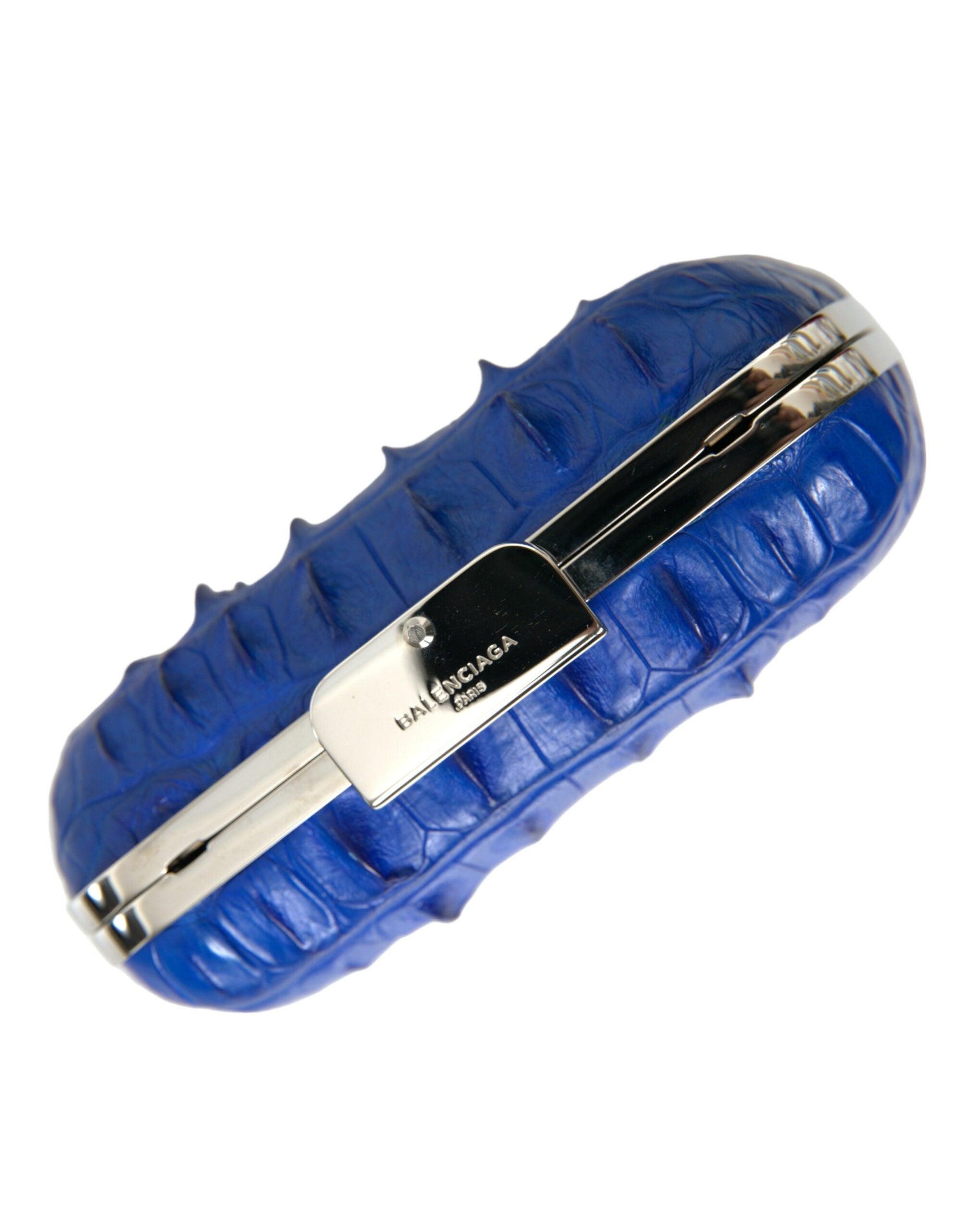 Balenciaga electric blue krokodillenleren clutch - MARANOS