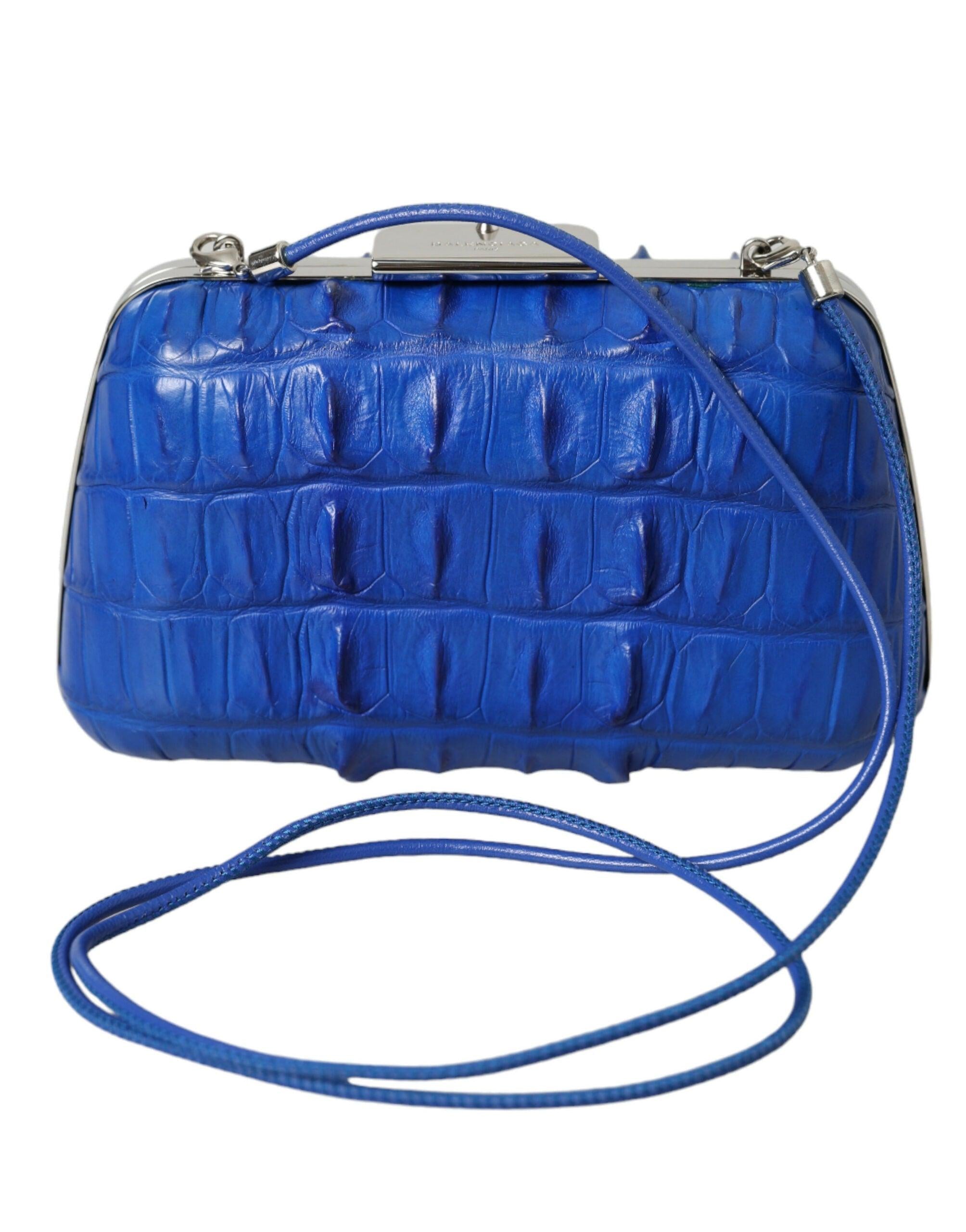 Balenciaga electric blue krokodillenleren clutch - MARANOS