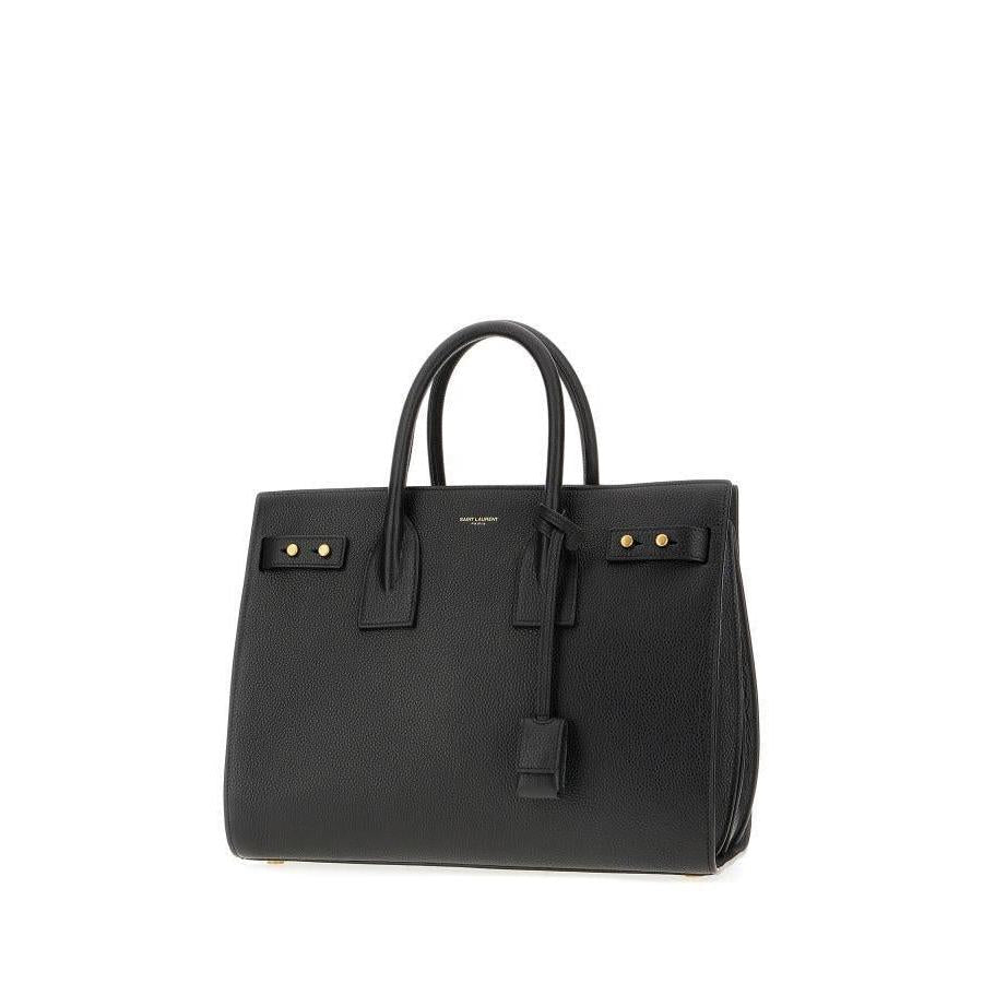 Saint Laurent Zwart Calf Leren Sac De Jour Handtas - MARANOS