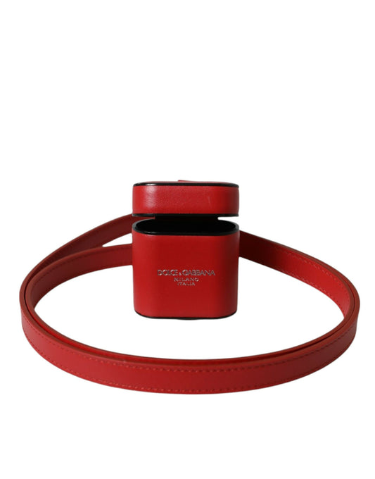 Dolce & Gabbana Rood PVC Embossed logo Plaque Holder Airpods Etui
