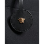 Versace Zwart Top Handle Canvas Leren logo crossbody Tote Tas - MARANOS