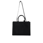 Versace Zwart Top Handle Canvas Leren logo crossbody Tote Tas - MARANOS