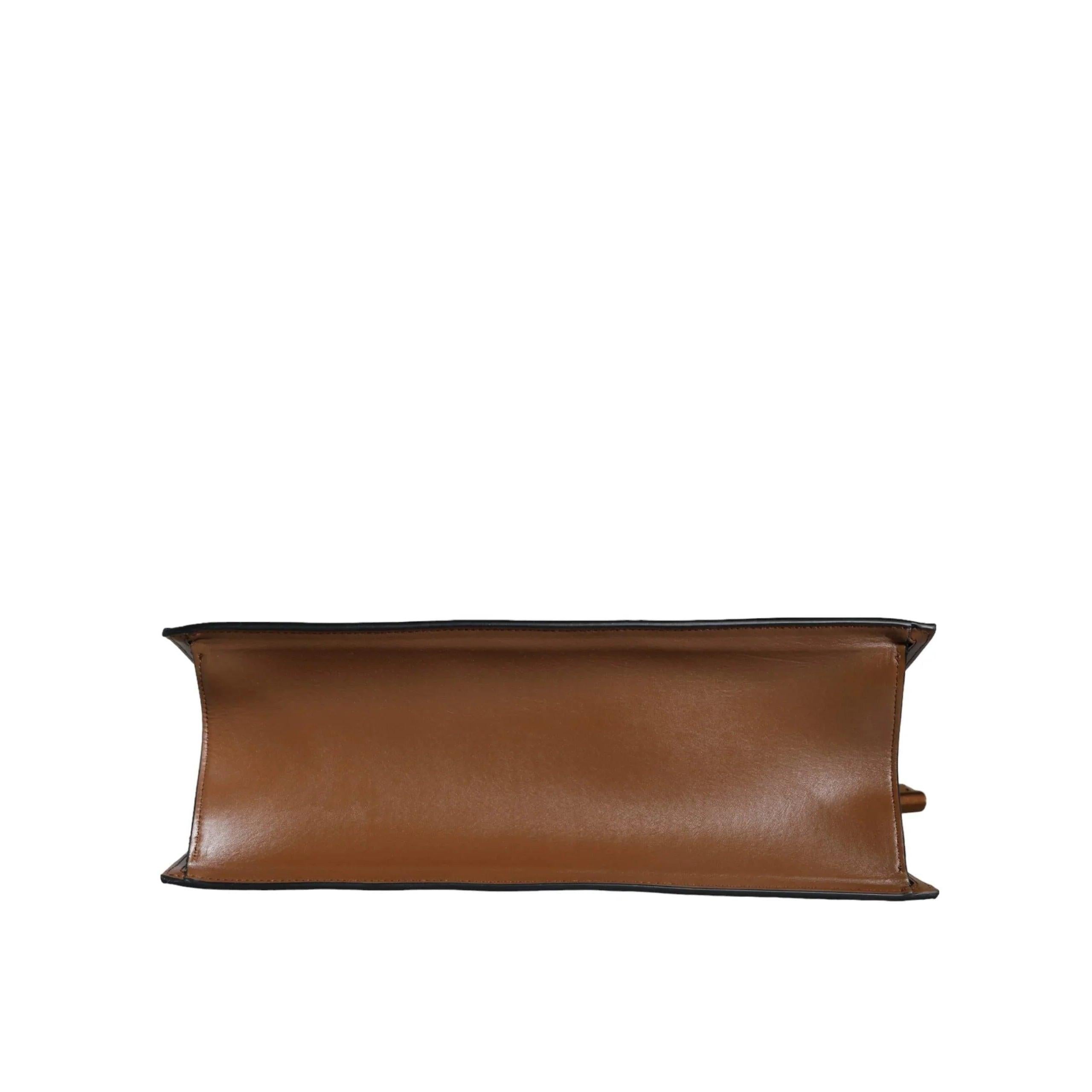 Versace Bruin Top Handle Jacquard Leren logo crossbody Tote Tas - MARANOS