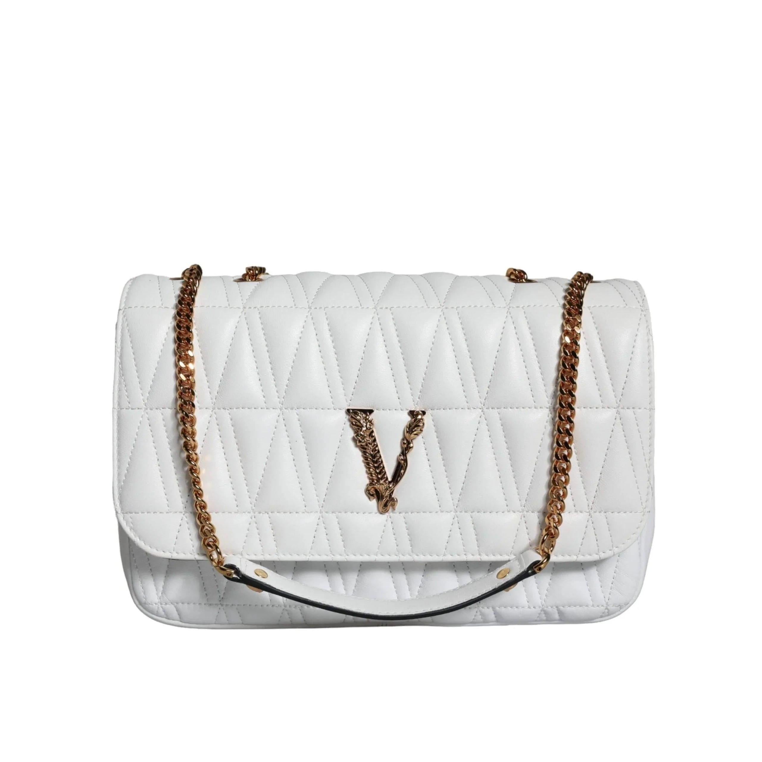 Versace Wit kleine Nappa Leren crossbody Schoudertas - MARANOS