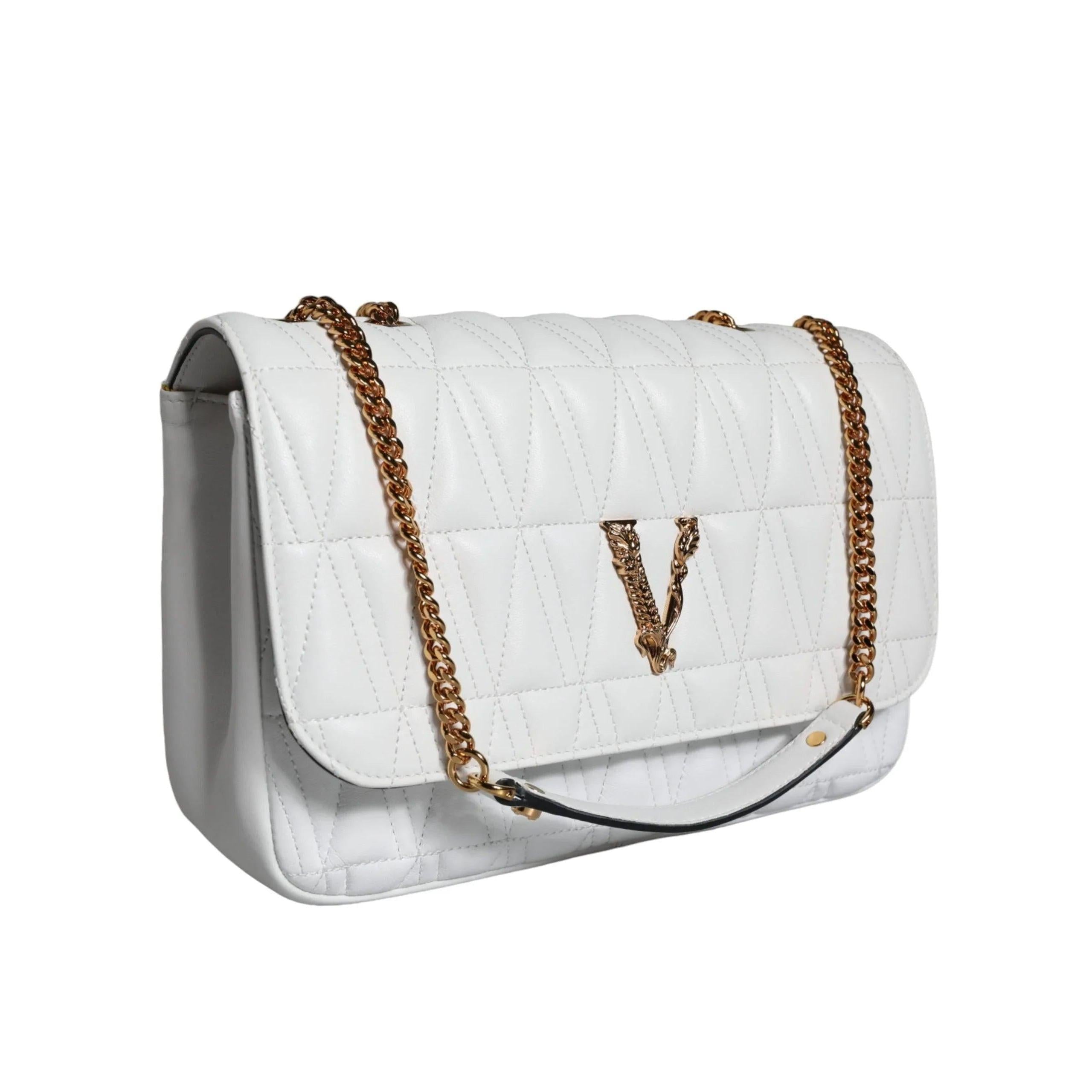 Versace Wit kleine Nappa Leren crossbody Schoudertas - MARANOS