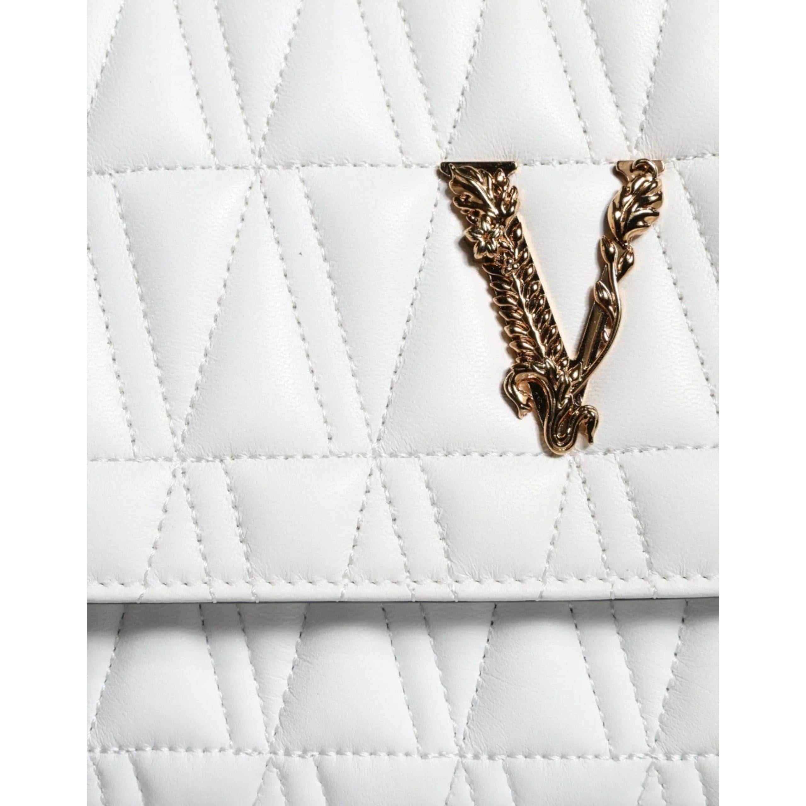 Versace Wit kleine Nappa Leren crossbody Schoudertas - MARANOS
