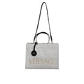 Versace Wit Top HandleLeren logo crossbody Tote Tas - MARANOS
