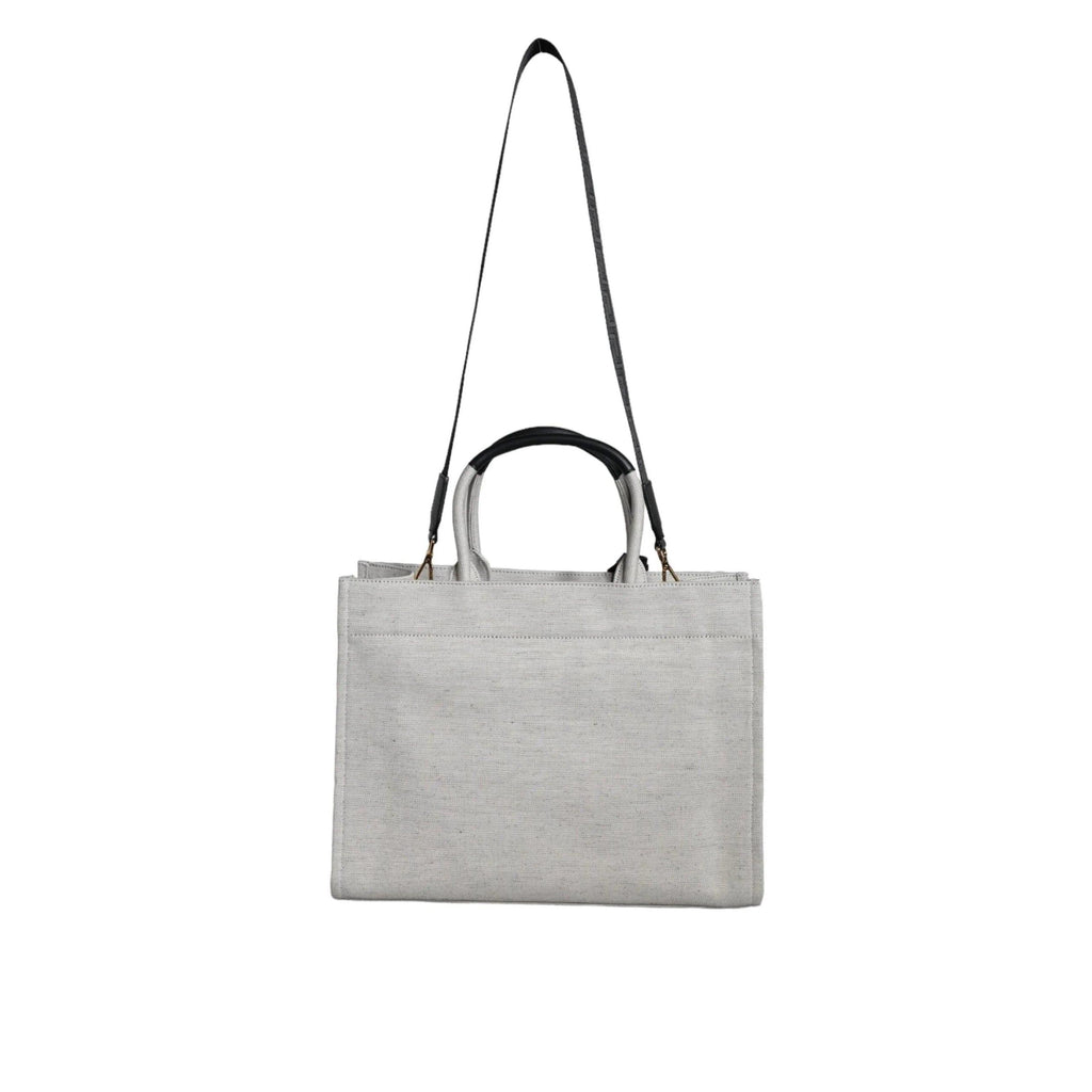 Versace Wit Top HandleLeren logo crossbody Tote Tas - MARANOS