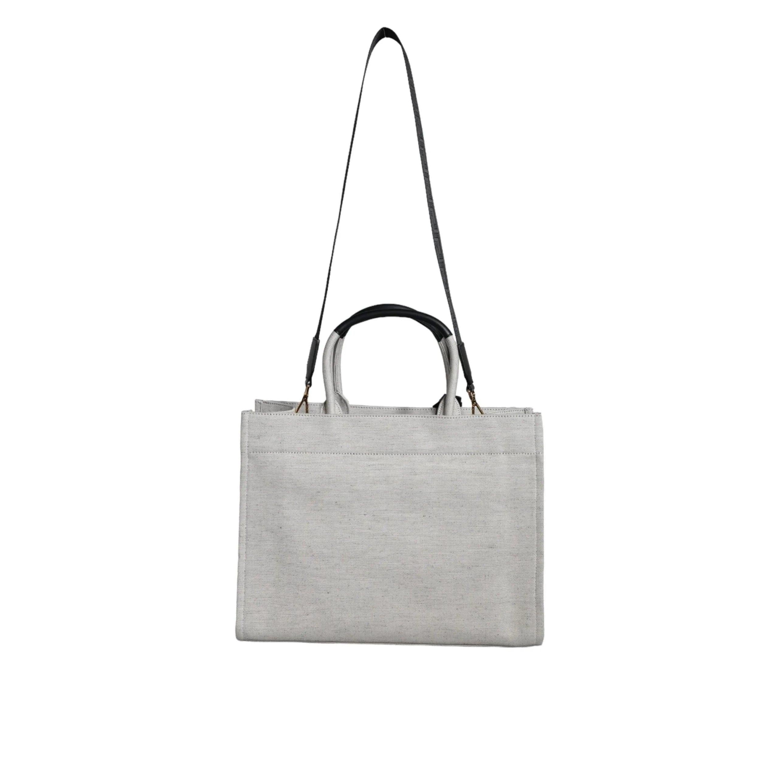 Versace Wit Top HandleLeren logo crossbody Tote Tas - MARANOS