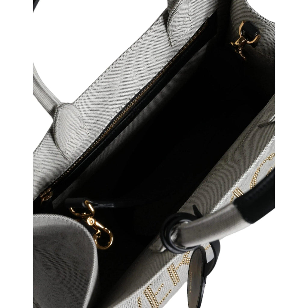 Versace Wit Top HandleLeren logo crossbody Tote Tas - MARANOS