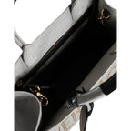 Versace Wit Top HandleLeren logo crossbody Tote Tas - MARANOS