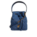 Versace Blauw Quilted Denim Leren crossbody Schoudertas - MARANOS
