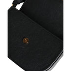 Versace Zwart Grainy Leren Logo Crossbody/Schoudertas - MARANOS