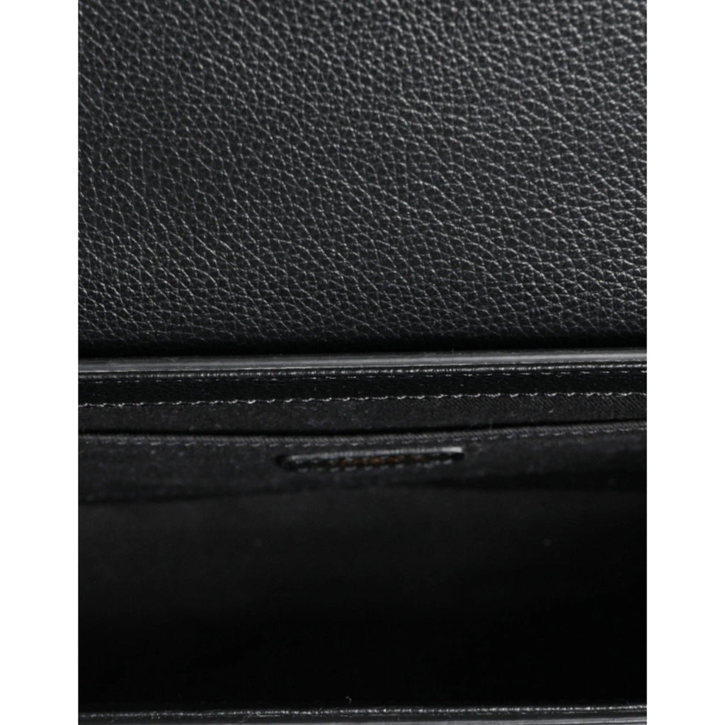 Versace Zwart Grainy Leren Logo Crossbody/Schoudertas - MARANOS