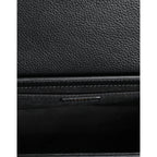 Versace Zwart Grainy Leren Logo Crossbody/Schoudertas - MARANOS