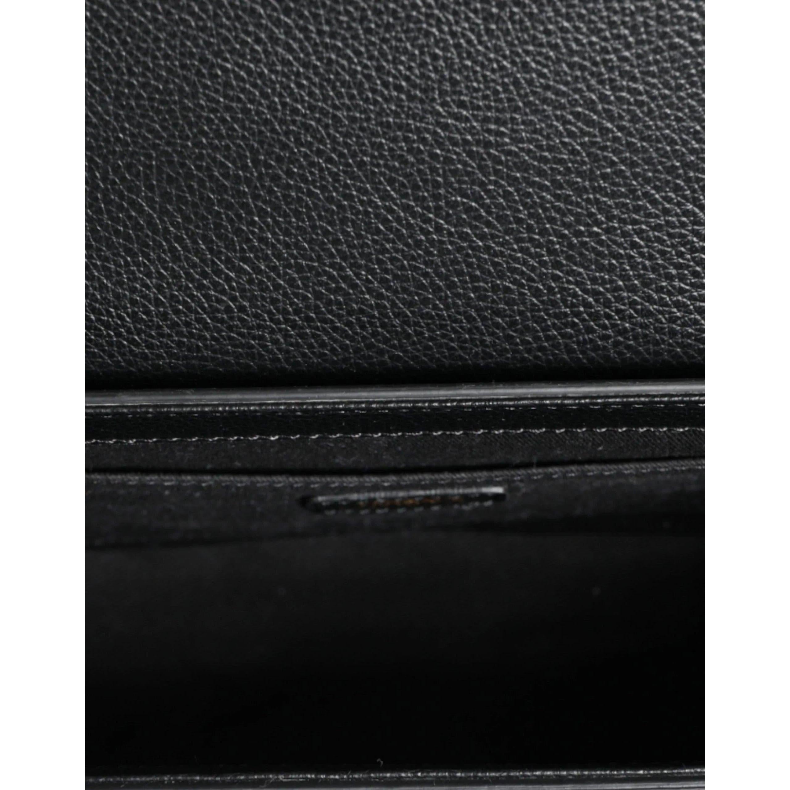 Versace Zwart Grainy Leren Logo Crossbody/Schoudertas - MARANOS